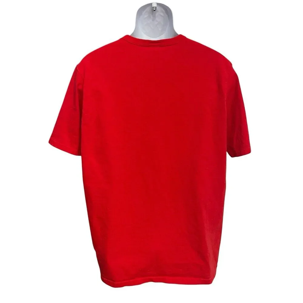 Vintage Champion Brand Big Logo T-shirt Lot Size XL 1X Red Black Cotton Shirt - Picture 4 of 10
